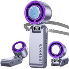 Portable Fan with Ice Cooler: 100-Speed 5500mAh Rechargeable Handheld Fan