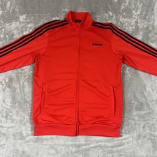 Adidas Track Jacket Mens Medium 3-Stripes Tricot Full Zip Stand Collar DU0454