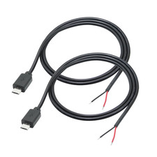 Micro USB Male to 2 Pin Bare Wire 3FT, USB Pigtail Cable no Data Function