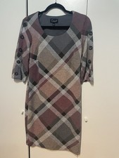 Connected Apparel Purple Grey Argyle Sweater Dress Size 6