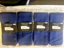 New Bed Bath & Beyond Origins Microfiber Dinner Napkins Blue Ink