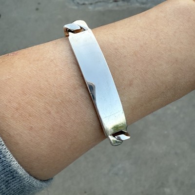 Tiffany & Co. Heavy Chain Curb Link ID Sterling Silver Bracelet | eBay