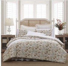 Laura Ashley Bramble Floral Cotton Reversible 2-Piece Comforter Set, Twin