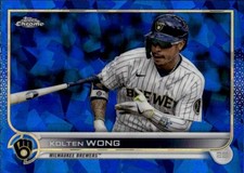 2022 Topps Chrome Sapphire Edition Kolten Wong #449 Milwaukee Brewers 26H