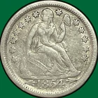 1854 Arrows Seated Liberty Dime Choice Very Fine VF+ Coin #33565