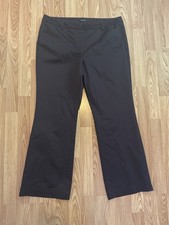 Lands' End Women's Navy Dress Pants Size 16 Flat Front Cotton Poly Blend