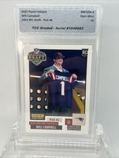 2025 Panini Instant Will Campbell NFL Draft Night TCC Graded Gem Mint 10