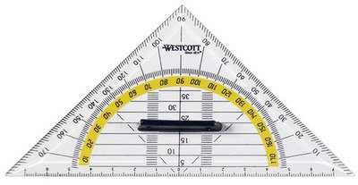 WESTCOTT Geodreieck Hypotenuse: 140 mm mit Griff