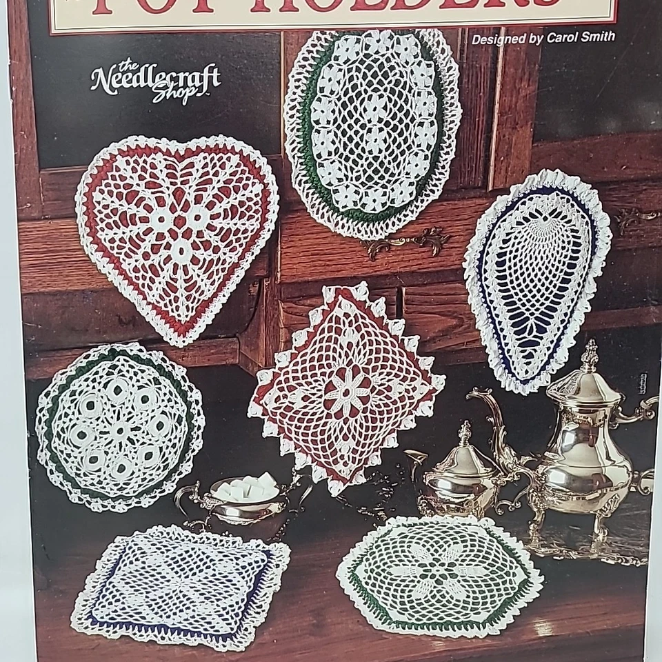 The Needlecraft Shop Doily Pot Holders Crochet Pattern Leaflet Booklet 7 Designs - Image 2 of 3