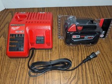 Genuine Milwaukee M18 XC 5 Amp 18V Battery 48-11-1850 with Dual Charger