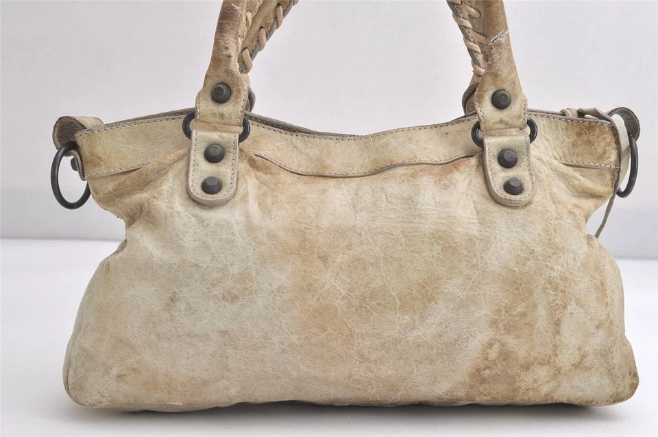 Auténtico Bolso de Mano BALENCIAGA Clásico El Primer 2 Vías Cuero Verde 4088N Foto 3 de 4