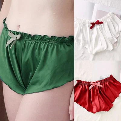 Underwear Loose Pajamas Panties Sexy Shorts Silk stain Summer Elastic waist - Image 1 of 4