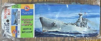 Pyro Table Top Navy USS Washington Model Kit Battleship Vintage C389