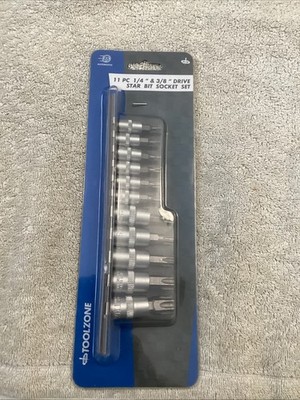 Toolzone 11-teilig 1/4  & 3/8  Antrieb Stern Bit Steckschlüsselsatz