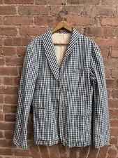 Vintage Paul Smith Red Ear Mens Jacket, Sz Small, 100% Cotton Gingham