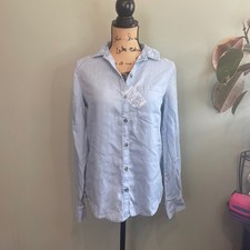 NWOT So Womens Casual Preppy Button Up Long Sleeve Favorite Shirt Blue Small