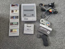 Super Nintendo SNES Console - 6 Games - 2 Controllers - Tested And Working