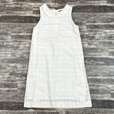Girls Polo Ralph Lauren White Eyelet Dress Peter Pan Collar Sleeveless Size 8