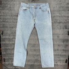 Levis 501 Men's 36x36 Button Fly Straight Leg Denim Jeans Blue Medium Wash Pants