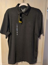 Under Armour The Playoff Polo Men's Dark Gray M Short Sleeve UPF 30 Loose Fit