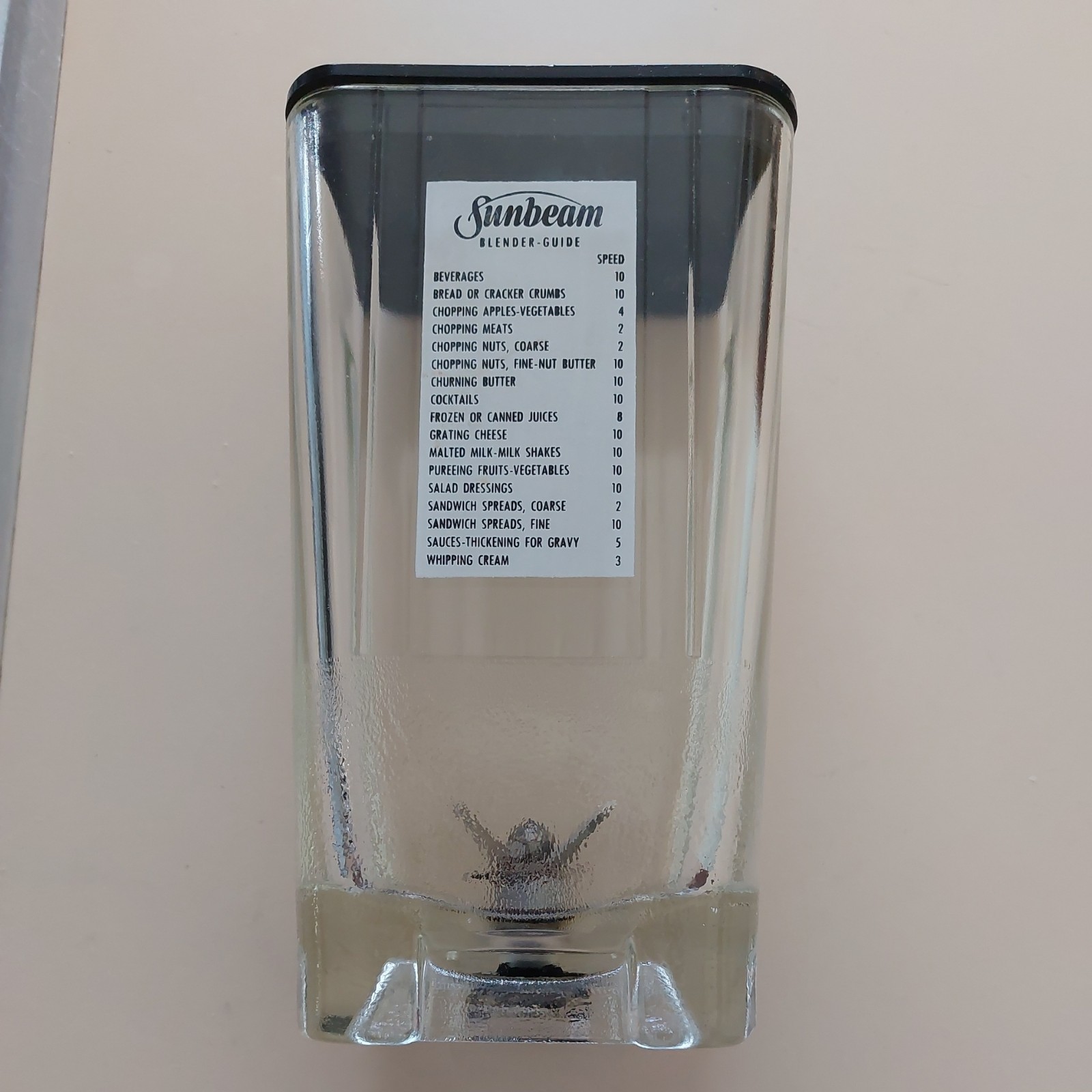 Vintage Sunbeam Mixmaster Glass Blender Jar With Lid Origina
