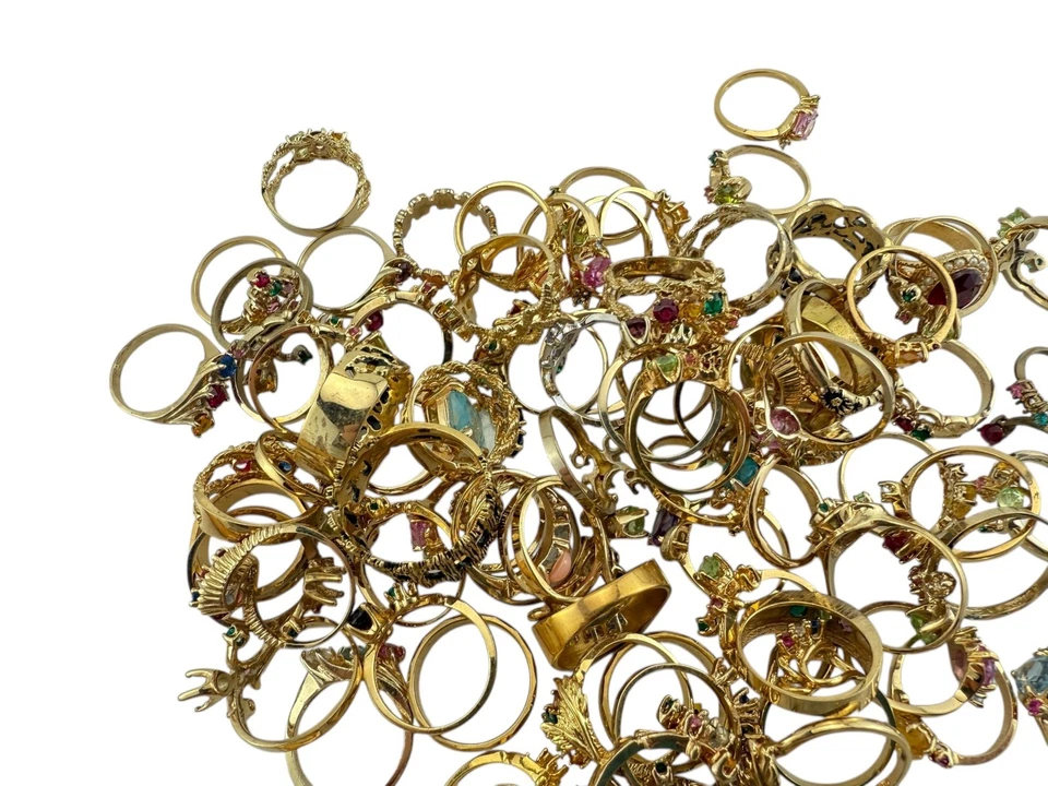 VTG Ring Lot of 10 Randon Different sizes Gemstones Cocktail rings - Image 2 of 3