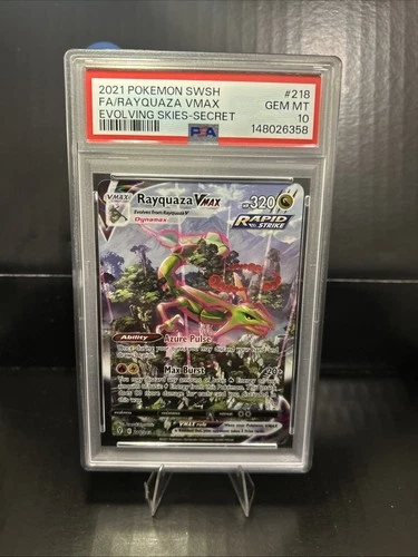 PSA 10 Rayquaza VMAX (Alternate Art Secret) 218/203 Swsh07: Evolving Skies Holo