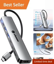 7-in-1 USB C Hub with 4K HDMI and 100W PD Charging for MacBook & More