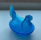 Vintage Depression Style Glass Hen on Nest. Candy Dish. Fenton/L.G. Wright. Used