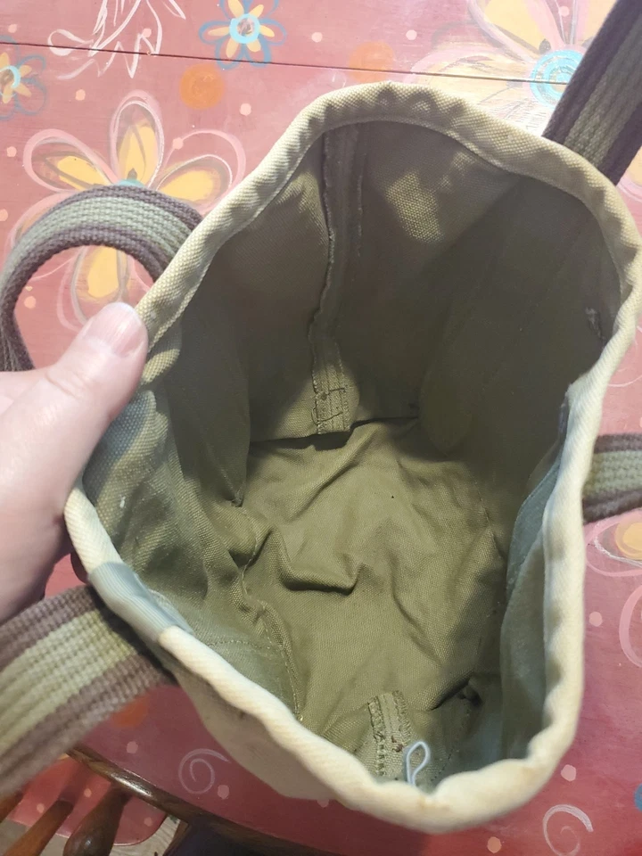 Bolso de Mano Vintage Life Is Good de Lona Tostada (D116) Foto 3 de 3