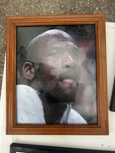 Framed Vintage Basketball Photo - Player Close-Up Sports Photography Print