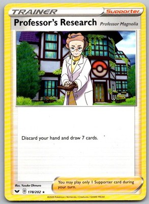 Professor's Research 178/202 Holo Sword & Shield Pokemon Holo NM