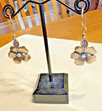Trollbeads Flower Freedom silver earring pendants with silver  hooks