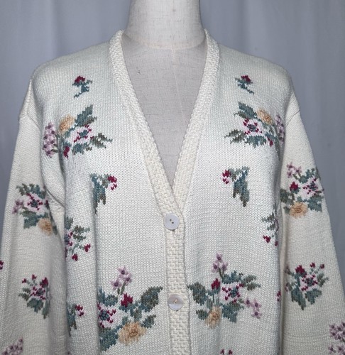 Talbots Vintage Cardigan Sweater Women PL Large Petite Knit Button Granny - Picture 2 of 10
