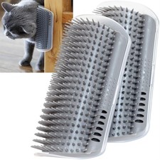 Extended (6.1") 2 Pack Self Grooming Cat Brush - Wall Corner Scratcher with