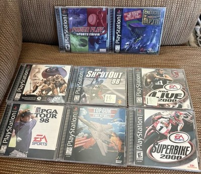 8 CIB Black Label Ps1 Games (1 Sealed)
