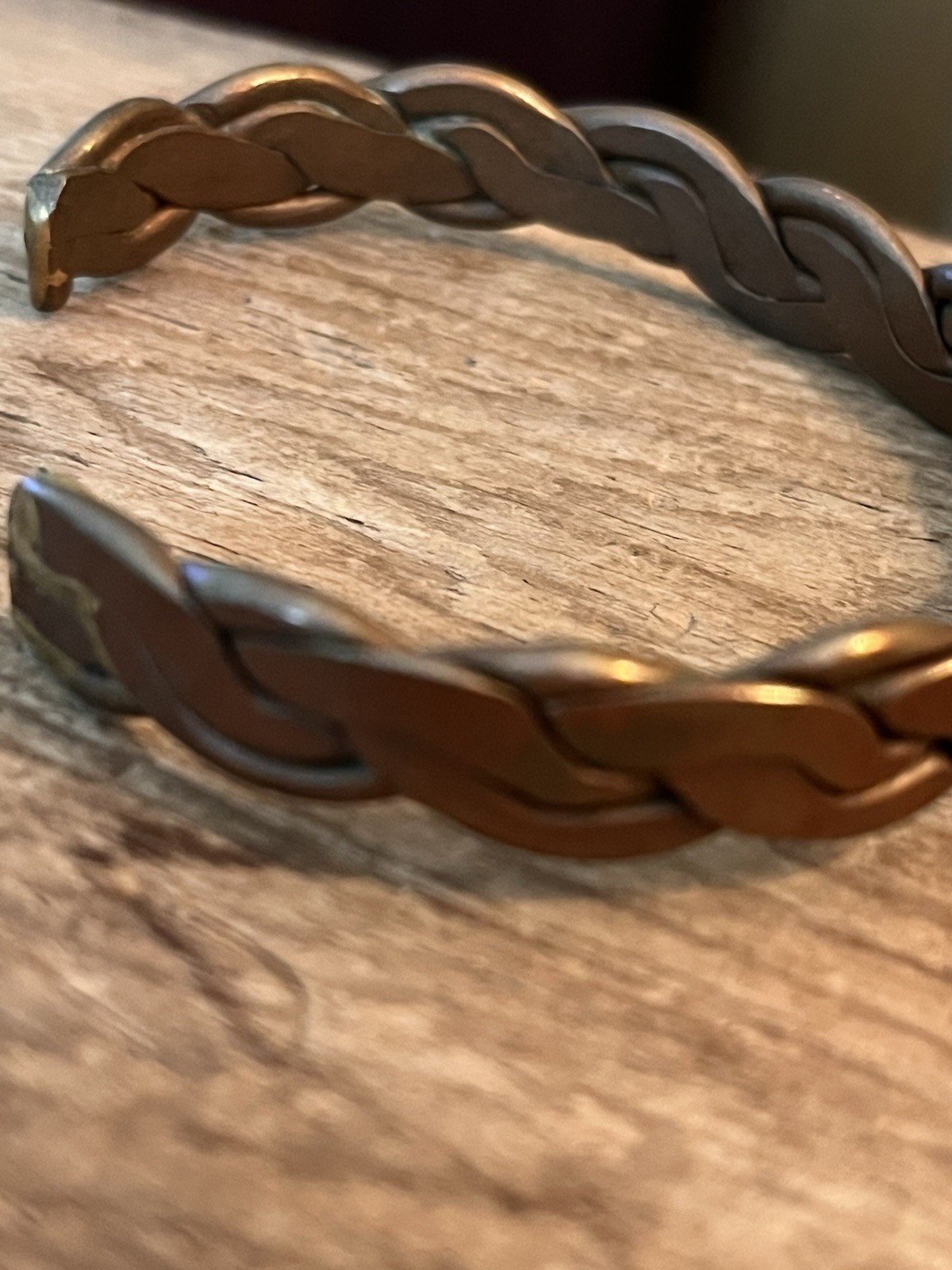 Handmade Solid Copper Braided Cuff Bracelet Artis… - image 3