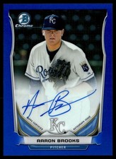 2014 Bowman Chrome Prospect Autographs Blue Refractors Aaron Brooks Auto /150