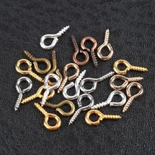 400pcs Small Mini Eye Pins Hook Eyelets Screw Threaded Clasps Hooks DIY Jewelry