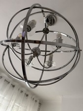 Modern Polished Chrome Orb Chandelier 5-Light Indoor Ceiling Fixture