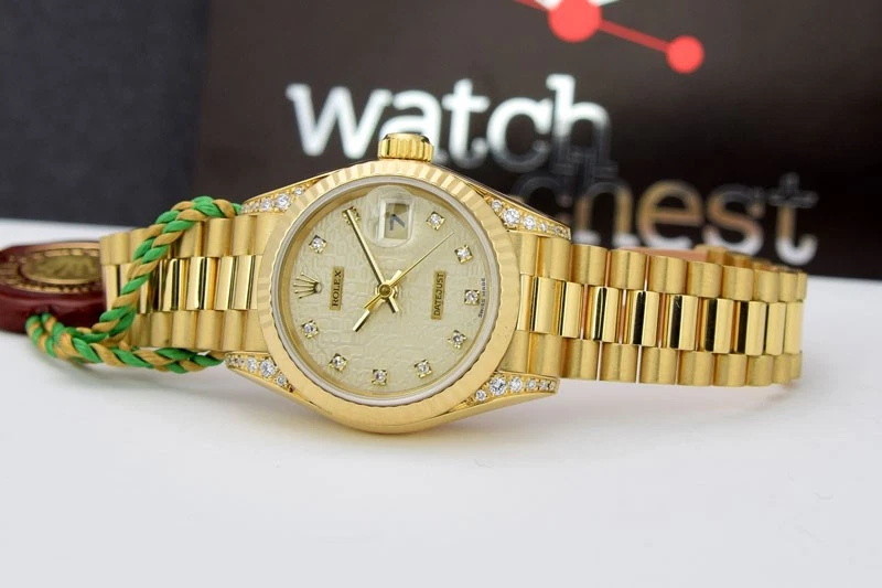 Rolex Lady-Datejust 26 69238, oro amarillo, esfera plateada Jubilee Diamond, Presi... Foto 2 de 4