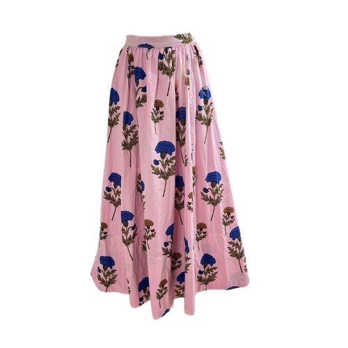 Anthropologie Maeve Floral Midi Skirt Size S Pink Boho Cottagecore Fairy