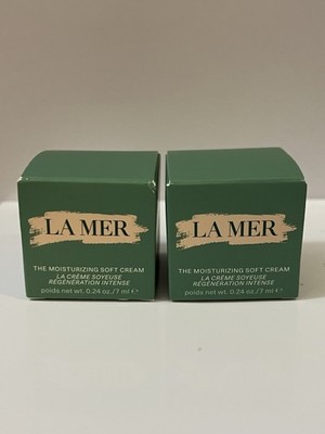 2 x La Mer The Moisturizing Soft Cream 7ml/.24 oz each (Total of 14ml), New