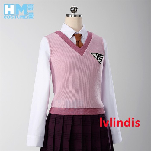 Danganronpa V3 Kaede Akamatsu Skirt Pleated Skirt Vest Cosplay Girls Uniform Set - Picture 9 of 21