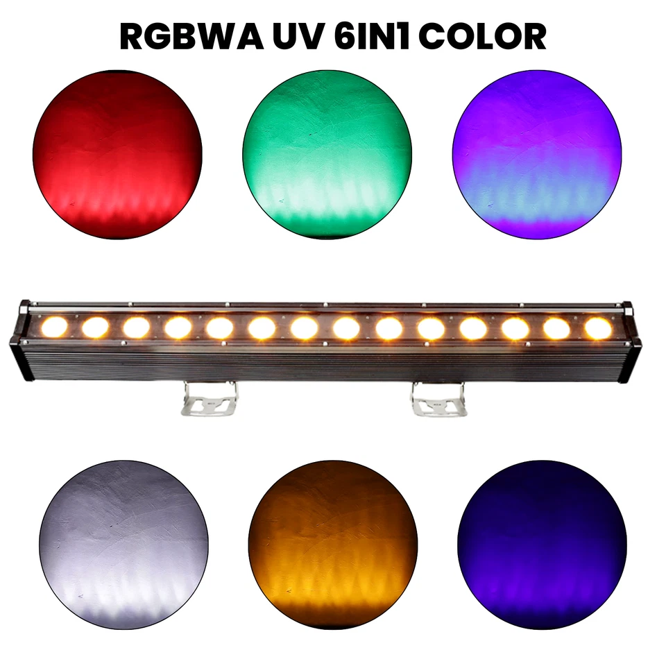2PCS IP65 18x6in1 RGBWA UV Led Wall Washer Light DMX Wash Light DJ Wash Light - Image 3 of 4
