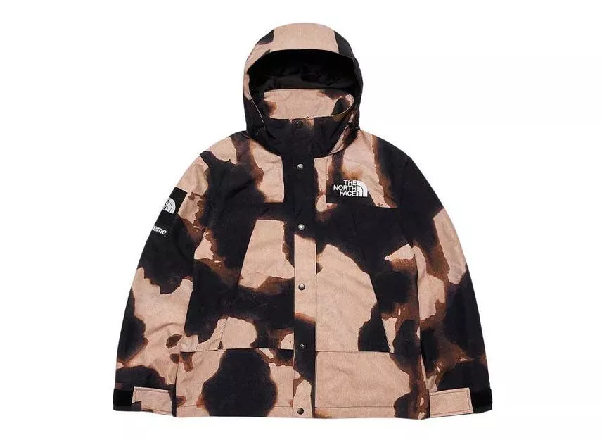 Veste de montagne Supreme The North Face imprimé denim blanchi noir