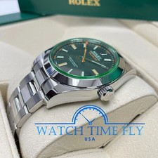 Rolex 116400GV Milgauss 40mm Stainless Steel Watch Black Dial With Green Crystal 7