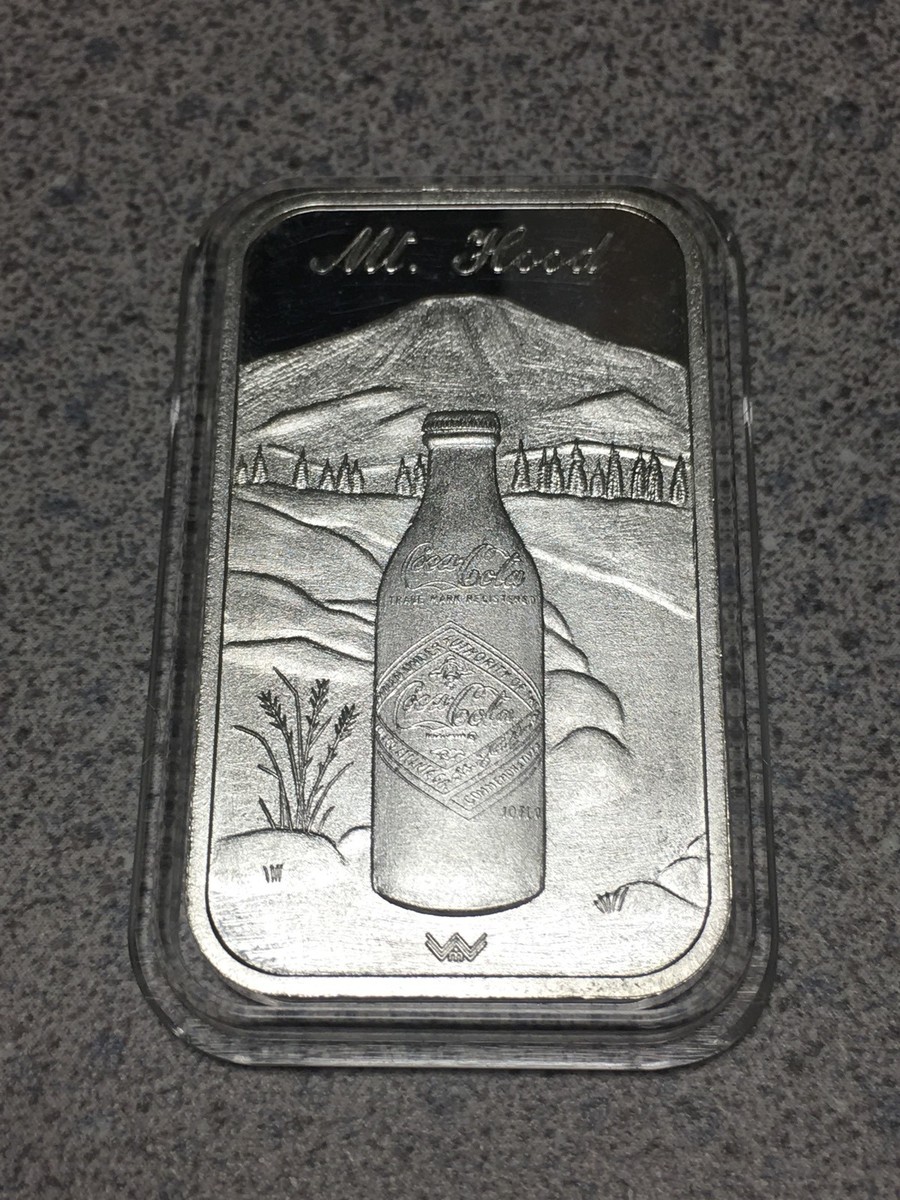 Coca Cola .999 Silver Bar Mt Hood 75th Anniversary - mint! | eBay