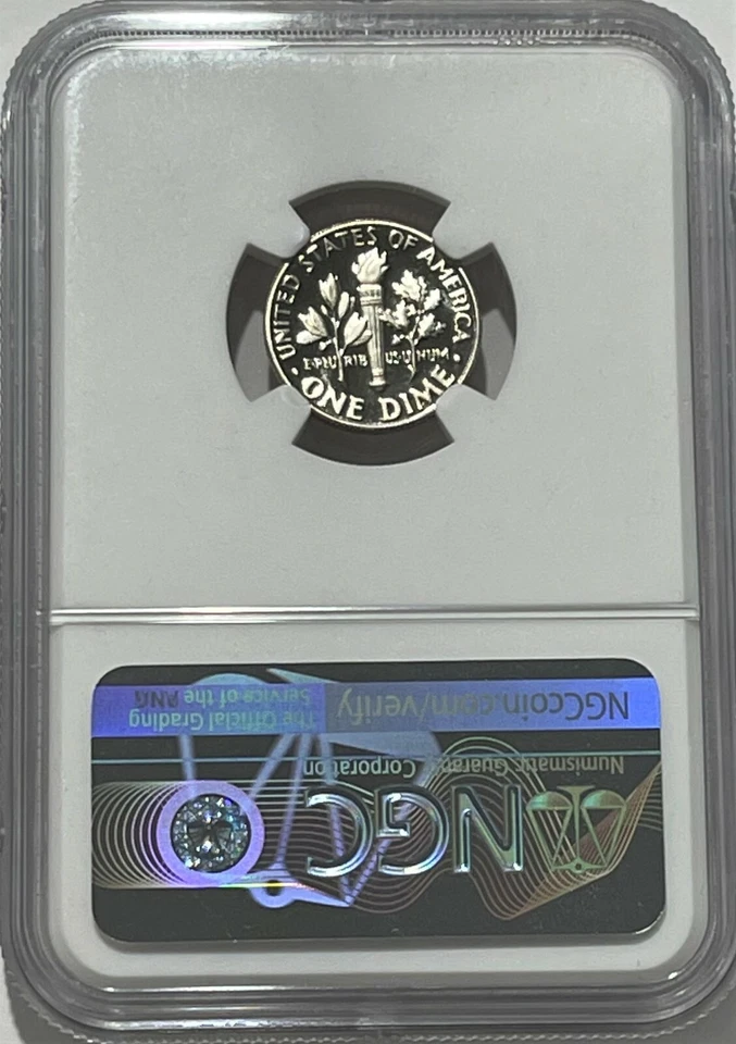 1979 S NGC PF70 Ultra Cameo Type 2 Gem Proof Roosevelt Dime 10c Trolley Label - Image 2 of 3
