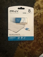 PNY Compact Attach 16GB USB 2.0 Flash Drive - Black/White - P-FD16GCOM-GE